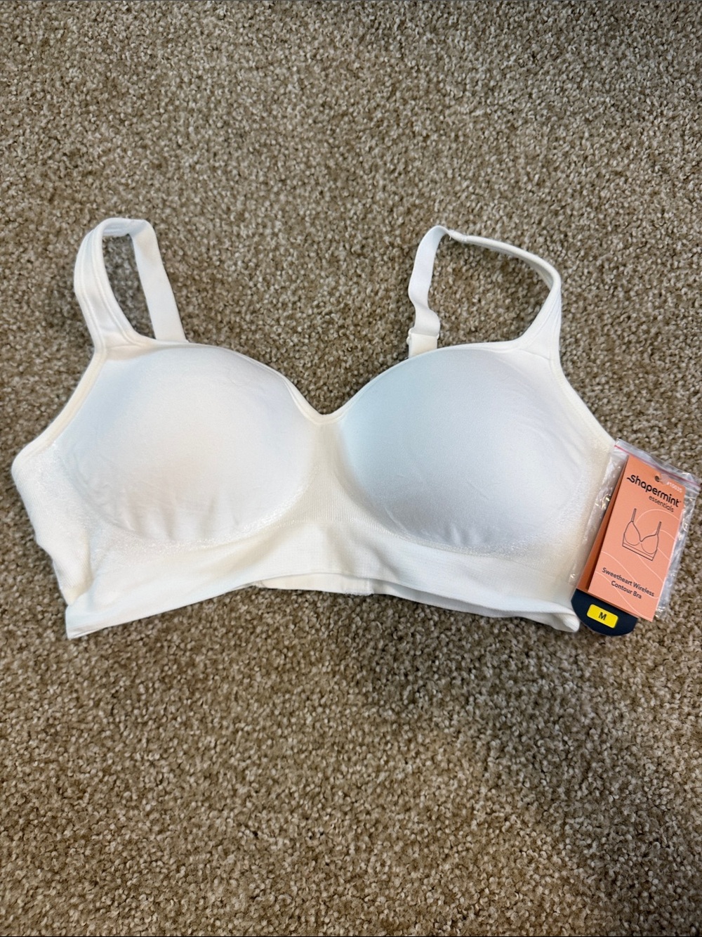 Shapermint Women's White Sweetheart Wireless Contour Bra NWT Medium